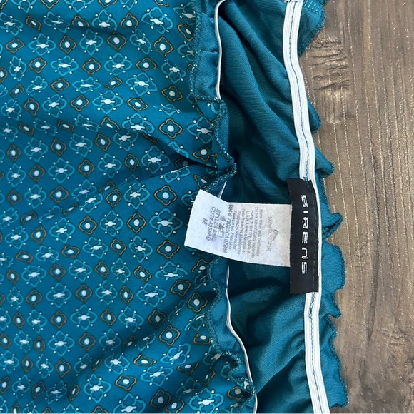 Teal Paisley Women's Off shoulder dress - Picture 3 of 5